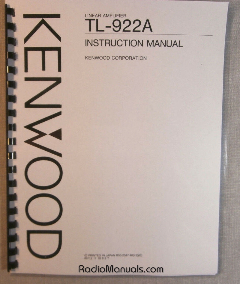 Kenwood TL-922A Instruction Manual - Click Image to Close